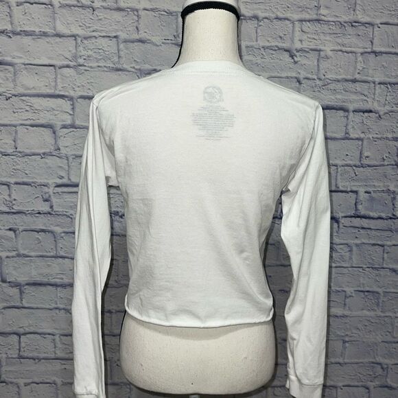 Selena Cropped Top Small  Long Sleeves White - Picture 3 of 12